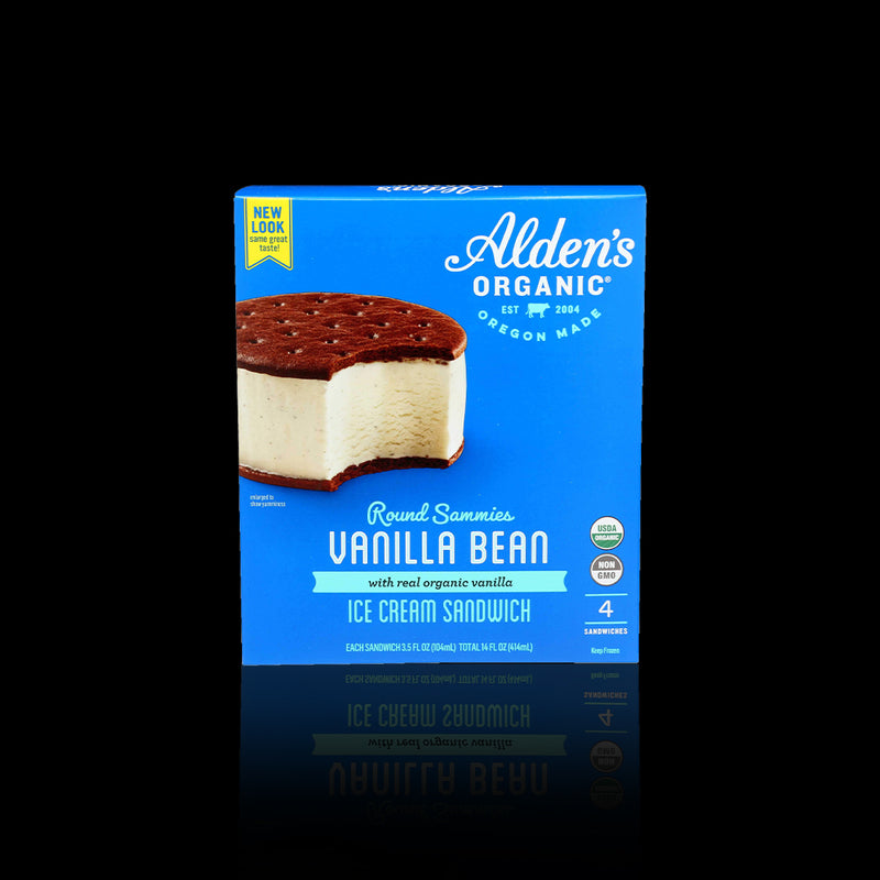 Vanilla Bean Ice Cream Sandwich Aldens Organic 414 Ml
