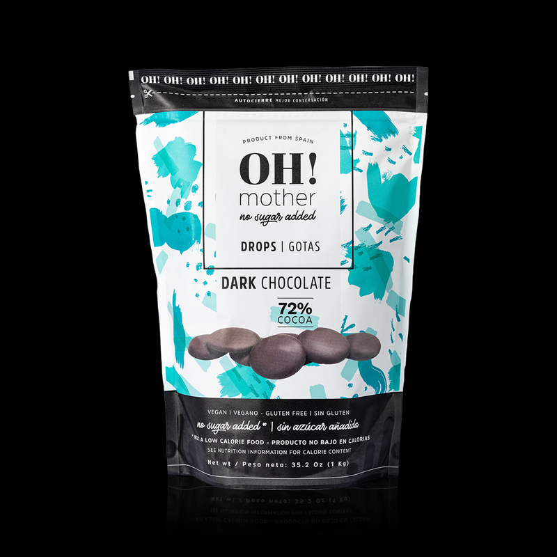 Dark Chocolate 72% Drops No Sugar Added Oh Mother 1 KG