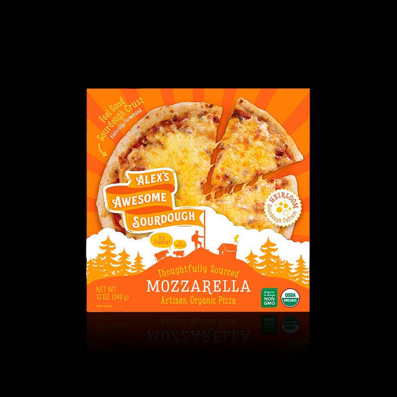 Artisan Organic Pizza Mozzarella Alexs Awesome Sourdough 340 Gr