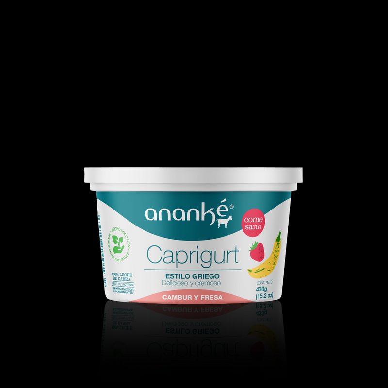 Caprigurt Estilo Griego Strawberry Y Banana Ananké 430 Gr