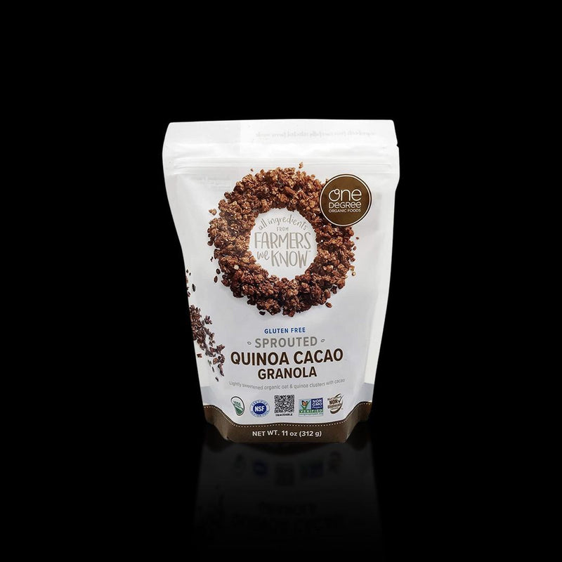 Gluten Free Sprouted Quinoa Cacao Granola One Degree 312 Gr