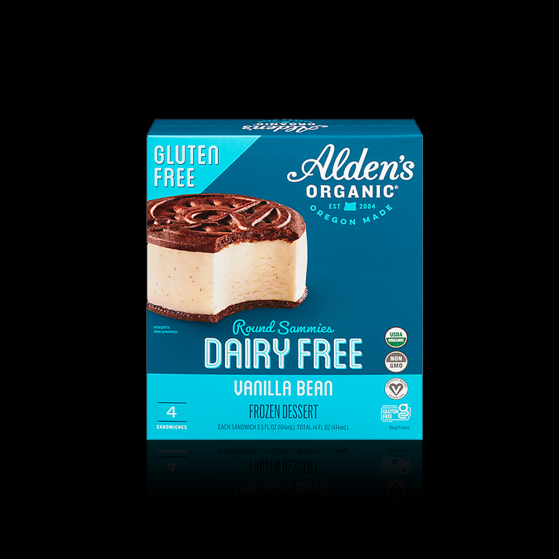 Vanilla Bean Dairy Free Gluten Free Round Sammies Aldens Organic 414 Ml
