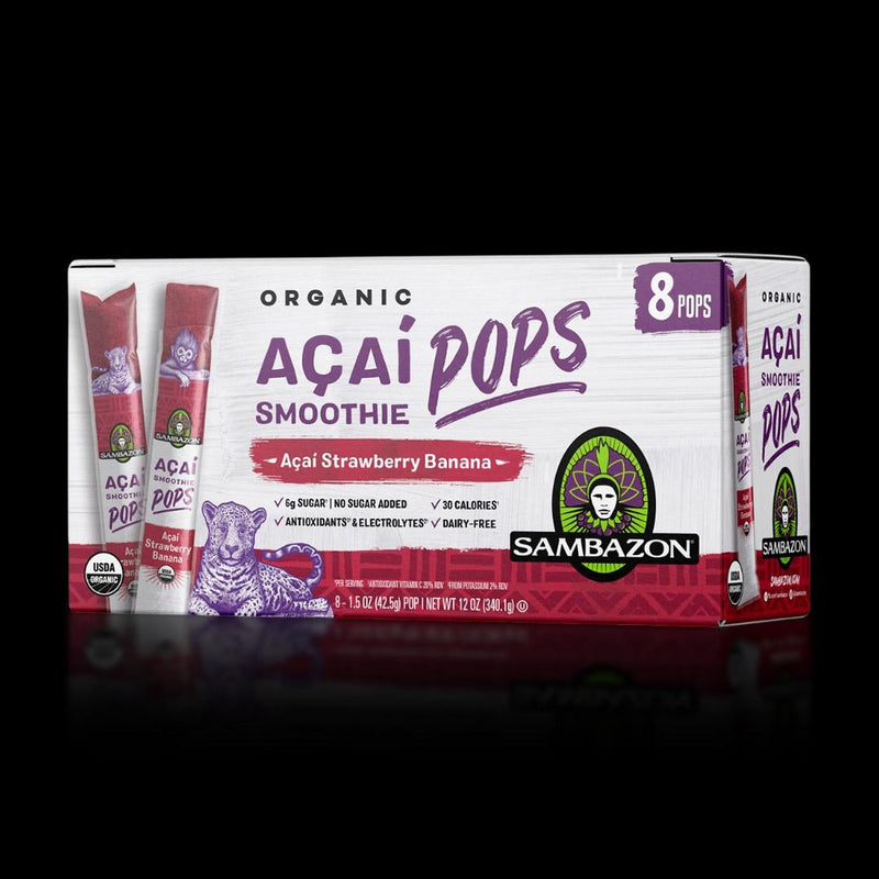 Acai Strawberry Banana Smoothie Pops Sambazon 340 Gr